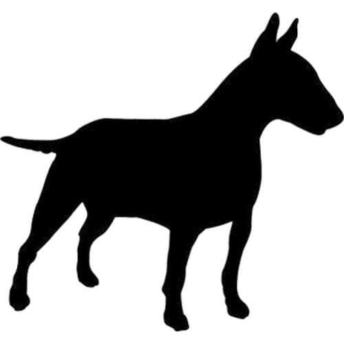 11.7*10.9CM Bull Terrier Dog Animal Vinyl Reflective Car Stickers Cute Cartoon Car Window Accessories C6-1766