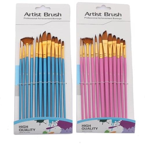 12 Brushes Set Oblique Peak Hook Pen Painting Set Student Art Painting Pen Doodle Watercolor Pen Art Supplies for Painting