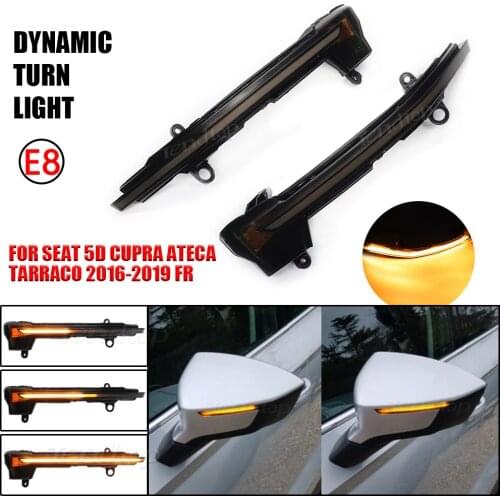 2pcs For Seat 5D Cupra Ateca Tarraco 2016-2019 FR LED Rear View Mirror Indicator Dynamic Turn Signal Light