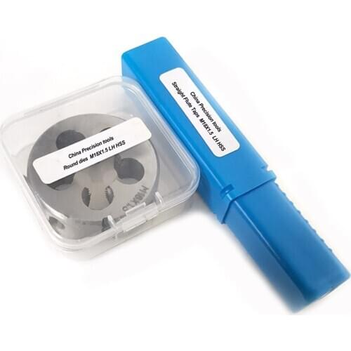 2PCS HSS Metric Left Hand Plug tap and die set M18 M18X2.5 M18X1 Machine Fine Thread taps Round Dies sets M18X2 M18X1.5 M18X1.25