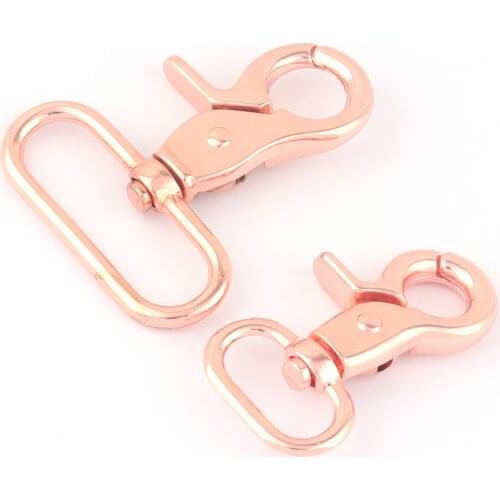 20/38mm Rose Gold Swivel Dog Hook Clasps Claw,Lobster Lanyard Key Ring Clasp Purse Hardware Bag Handbag Strap Webbing Clip