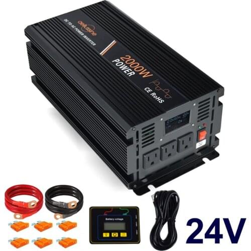 2000W Modified Sine Wave Inverter 24V to 220V dc to ac Off Grid System Converter Car Battery Home Use Solar Power Inverter