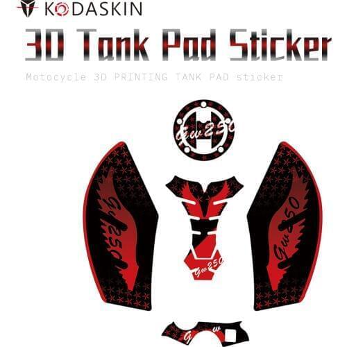 KODASKIN Motor 3D Fuel Tank Pad Protection Decal Triple Tree Sticker Red for SUZUKI GW250 accessories