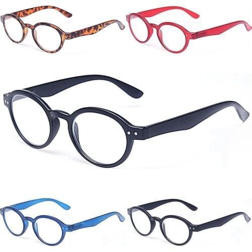 Classic Retro Round Frame Reading Glasses Men and Women Flexible Spring Hinge Readers Plastic Meterial Presbyopia Glasses
