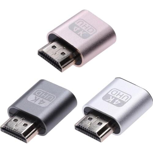 HDMI-compatible Virtual Display Adapter HDMI-compatible DDC EDID Dummy Plug Lock Latest Chip Low Power Consumption No Heat Plat