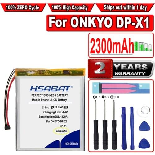 HSABAT 2300mAh Battery for ONKYO DP-X1 XDP-300R 100R Player Accumulator 5 Wire