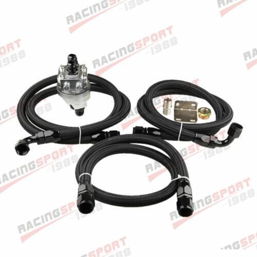 Aluminum Engine Oil Filter Kit + 3 x Nylon Cover Braided Line + Male Fitting