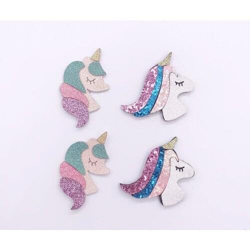 20Pcs/lot sweet unicorn Padded Appliques for Babys crafts hair Clip Handmade Headwear Accessories