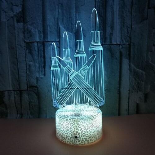 Color Pen 3d Small Night Lamp Strange Gift Creative Night Lamp Bedside Lamp Led Energy Saving Desk Lamp