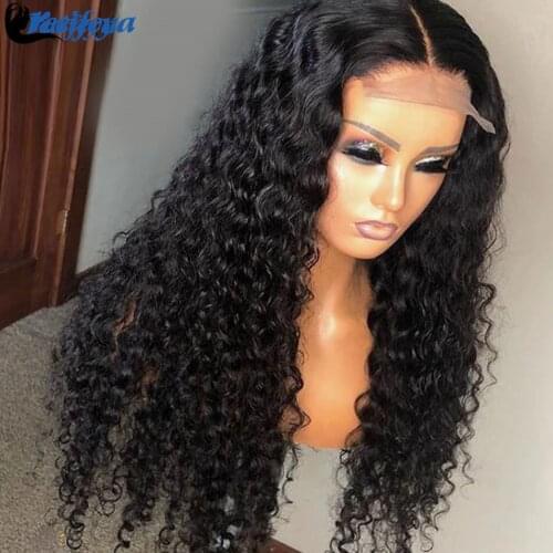 Long Deep Wave Lace Closure Wig 100% Remy Human Hair Wigs For Women 13x4 Loose Deep Wave Lace Front Wig Curly Human Hair Wigs