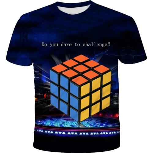 3D Three-dimensional Rubiks Cube graphic t shirts Interesting Brain Game Pattern Mens t-shirt Short Sleeve t-shirts With Print