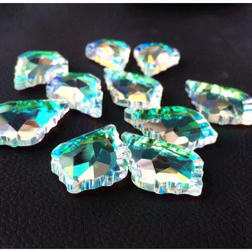 Good Quanlity 100pcs/lot 50mm Clear AB crystal maple leaf shape pendants chandelier parts,lighting feng shui prisms decor