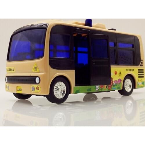 Toy busses Truck Series Kindergarten Bus Shuttle Inertial Toys Bring Voice Model 2-4 Years Plastic Electronic Battery Operated
