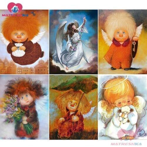 DIY 5d Diamond Embroidery Angel Girl Picture Landscape Wall Sticker Full Diamond Mosaic 5d Diy Diamond Painting Cross Stitch