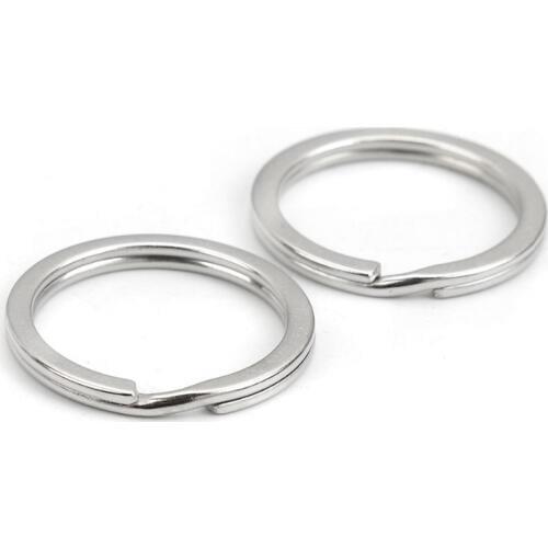 Doreen Box Lovely 20PCs Silver Color Split Rings Key Rings 25x1.7mm Findings (B03294)
