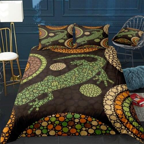 Aboriginal Dot Art Lizard Quilt Cover Pillowcase 3Piece Comforter Bedding Set With Pillow Case Single Double Duvet Cover