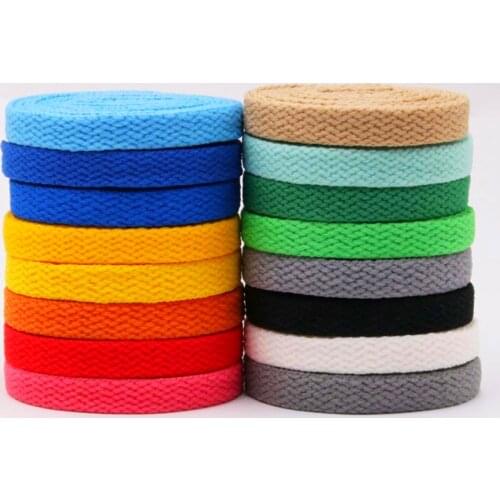 Coolstring 8mm 1Pair Flat Type Canvas Sneaker Men Women 2020 Sport Shoelaces for Kid Adult Unisex Solid Color Ropes #2100-2119