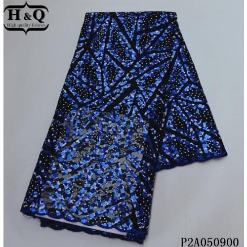 H&Q french sequins lace fabrics 2021 nigerian lace fabric french mesh net fabric popular african laces 5 yards for wedding dress