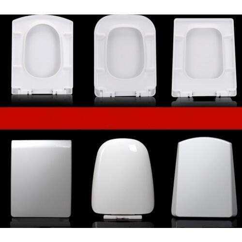 Square toilet lid type old type thickening and quick dismantling universal ladder type slow drop toilet cover
