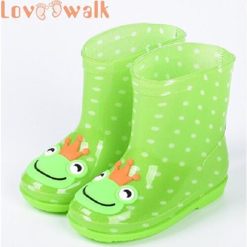 Cute Rain Boots For Kids Toddler Winter Spring Summer Girls Baby Boots Cartoon Frog Bear Rabbit Water Shoe Waterproof Ankle Boot