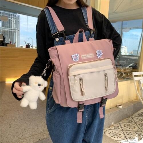 Lovely Multifunctional Women Backpack Teenage Girl Portable Travel Bag Female Small Schoolbag Insert Buckle Student Backpacks