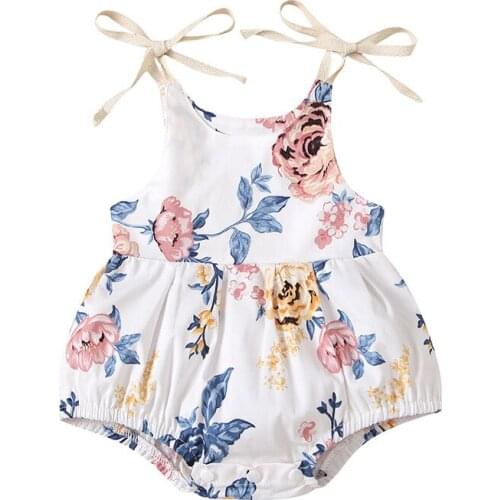 Fashion Floral Baby Girl Romper Cotton Sleeveless Toddler Girls Clothing Summer Newborn Baby Clothes Rompers 3-24 Months