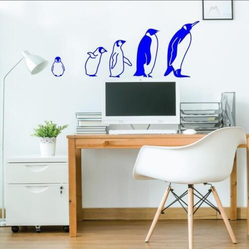 The Penguin Family Wall Decal Baby Animal Vinyl Art Sticker Zoo Nursery Animal Party Decor Bedroom Living Room Poster DIY WW-195