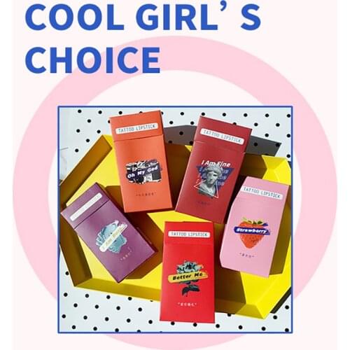 New 20pcs /box Cotton Swab Lip Tint Liquid Lipstick Cigarette Case Lip Gloss Lasting Waterproof Makeup For Women Cosmetics