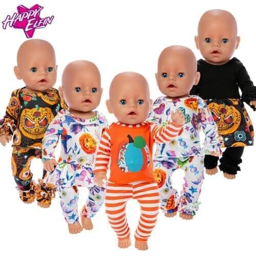 2019 New lovely Halloween clothes Fit For 43 cm Baby Doll 17inch Reborn Doll Accessories