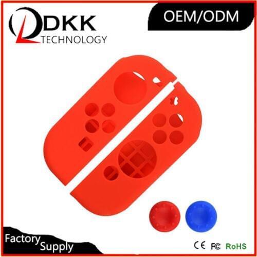 Newest For Nintendo Switch Soft Anti-slip Silicone Protective Case Cover For NS Controller Skin+ 2Pcs Thumb Rubber Grips Caps