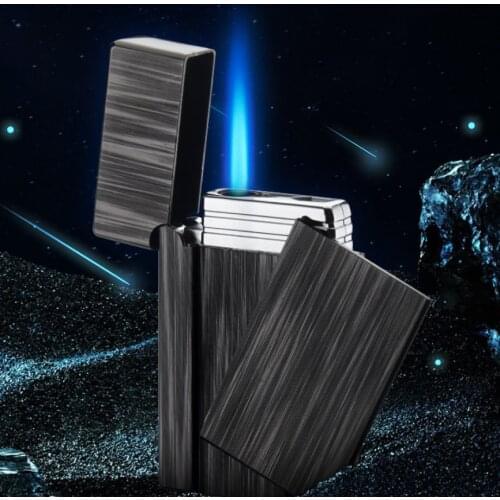 New Unusual Funny Slide ignition jet Turbo torch flame Butane inflatable gas Cigarette lighter cigar pipe candle Smoking igniter