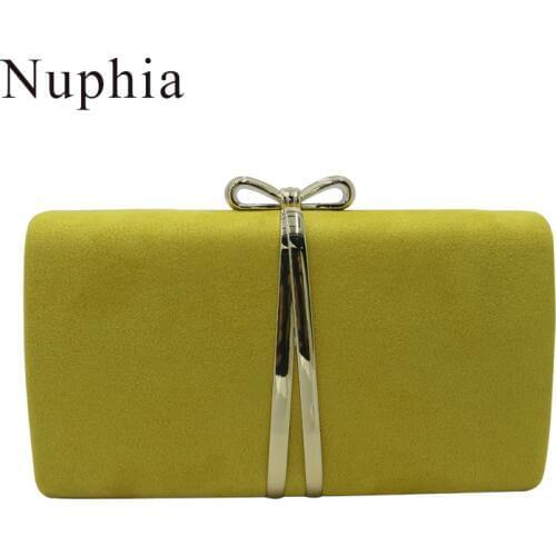 Nuphia Suede Evening Clutch Bags and Party Evening Handbags for Women Yellow Royal Blue Orange Red Purple