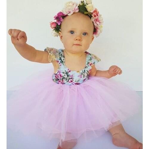 0-5T Kids Baby clothing Girls Dresses Backless Tulle Fancy Party Dress Children Print Girl Sundress