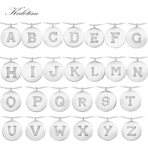 KALETINE 925 Sterling Silver Letters Necklaces for Women Girl Small Initial Pendant Gold Color Thin Chain English Letter Jewelry
