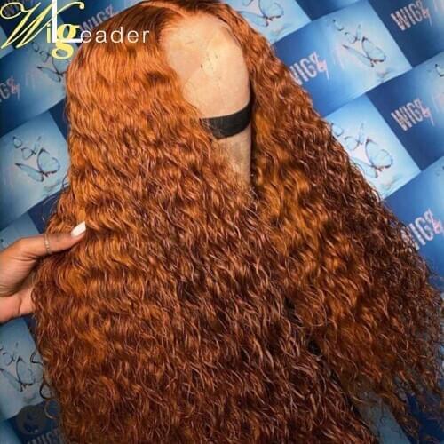 Wigleader Curly Lace Front Wigs For Women 150% Orange Color Lace Frontal Wigs Curly Lace Front Human Hair Wigs Preplucked wigs