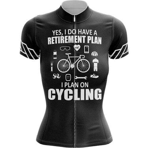 Retirement Plan - Women black Cycling Jersey Breathable Mountian Bicycle Clothes Ropa Ciclismo MTB Bike Clothes Cycling Clothing
