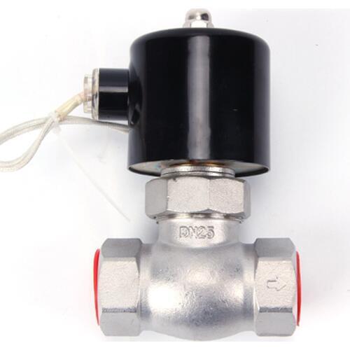 Stainless steel pilot piston steam solenoid valve, AC 220V DC 24V high temperature and high pressure, DN15 DN20 DN25