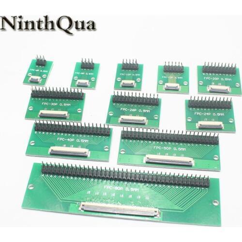 1PCS DIY FPC FFC flat cable connection Board 0.5 mm Pitch connector 6 8 10 12 20 24 26 30 40 50 60 80 Pin 0.5 change 2.54