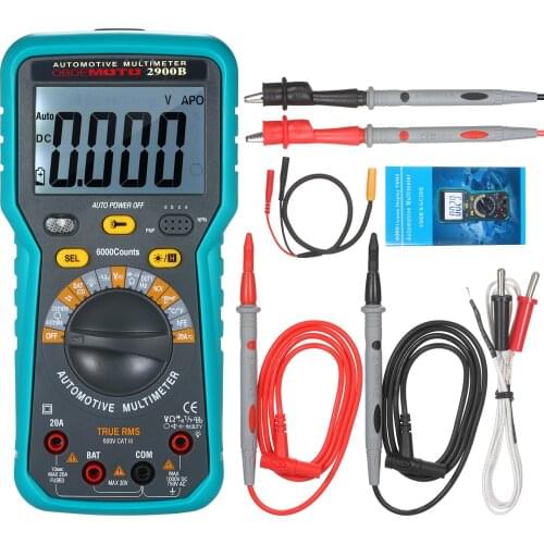 Professional Automotive Digital Multimeter Tester 6000 Counts True RMS LCD Digital Universal Meter with Flashlight