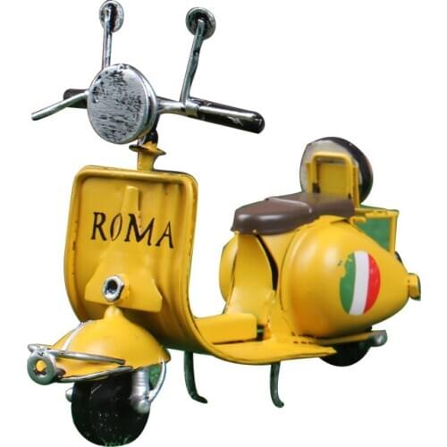 Retro Model Scooter Metal Car Decoration Simulation Small Sheep Antique Motorcycle Wrought Iron Handmade Decoration