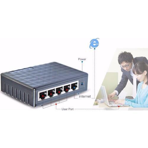 5-Port 10/100/1000Mbps Fast LAN Ethernet Network Switch HUB Desktop Mini Adapter