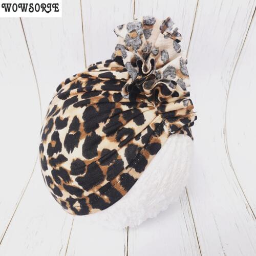 Baby cap Girls Solid Leopard Scarf Elastic Turban Head Wrap Cap baby hats for kids Toddlers photography accessories Soft hat