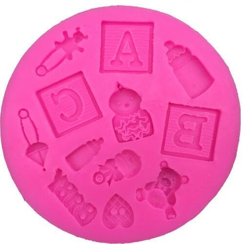 Baby foals bear Shape fondant silicone mold kitchen baking chocolate pastry candy Clay making cupcake decoration tools FT-0139
