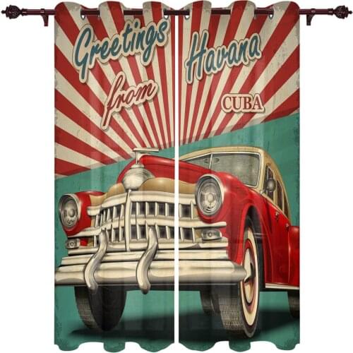 Modern Curtains Car Retro Style Baby Room Bedroom Creative Window Curtains Kitchen Living Room Terrace Valance Curtains