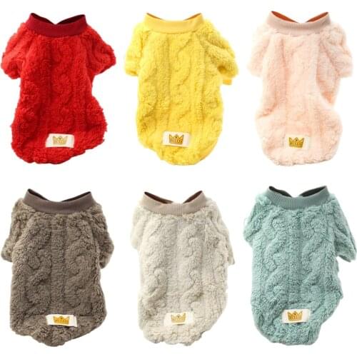 Warm Fleece Pet Dog Clothes Wavy Design Pet Coat Small Medium Dog Cat Shirt Jacket Teddy French Bulldog Chihuahua Winter Outfit