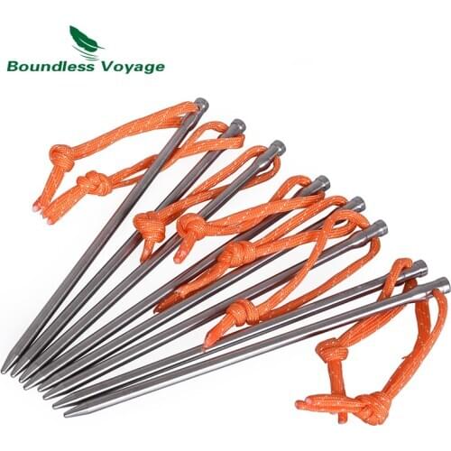 Boundless Voyage Titanium Pegs Heavy Duty Outdoor Camping Tent Accessories Tent Stakes Nail