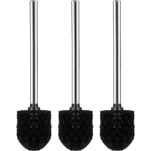 WINOMO 3PCS Toilet Brushes Creative Fashion Stainless Steel Modern Practical Clean Tools for Bathroom