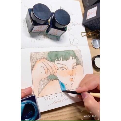 18ML Smoky Color Scriptline Ink Light Color Waterproof Painting Drawing Sketch Ink