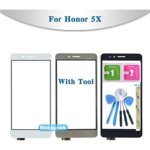High Quality 5.5" For Huawei Honor 5X Touch Screen Digitizer Sensor Outer Glass Lens Panel