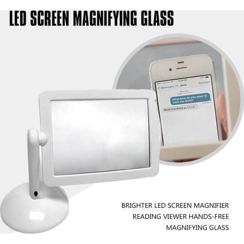 Brighter LED Screen Magnifier Reading Viewer Hands-Free Magnifying Glass CNIM Hot